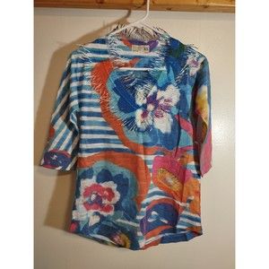 Atelier 5 Gozde Yilmaz USA Made XS Floral Multicolor Textured Woman's Top